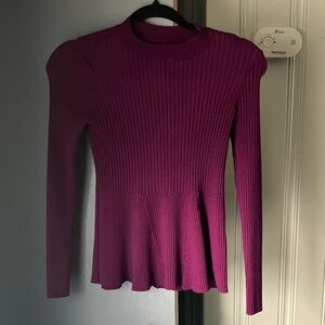 VENUS Magenta Ribbed Women's Blouse